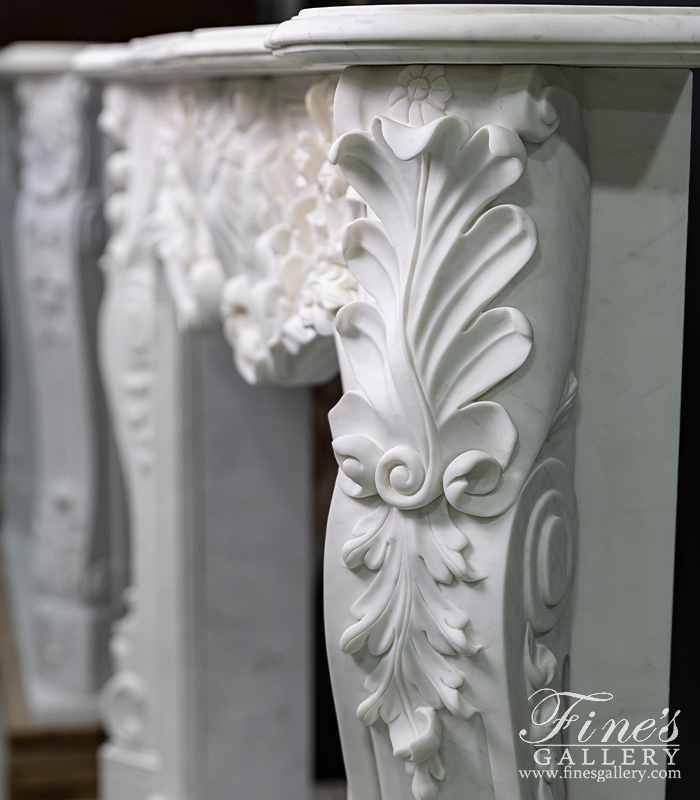 Search Result For Marble Fireplaces  - French Versailles White French Marble Fireplace - MFP-114